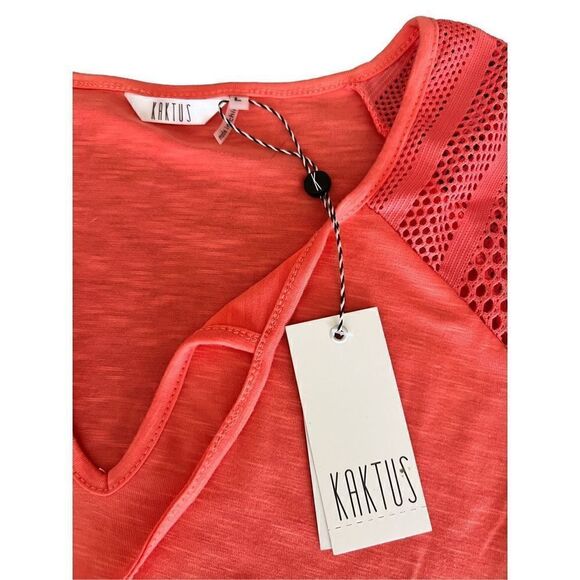 Kaktus Plus Solid 3/4 Sleeve With Mesh Sleeves Coral size L - Picture 9 of 10